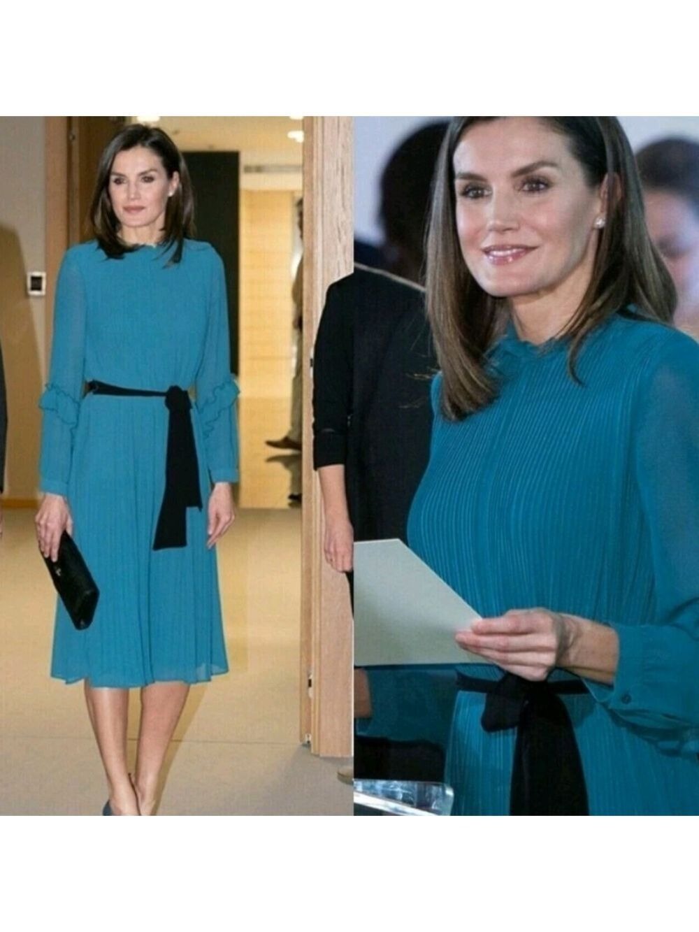 NWT Zara Teal Pleated Jumpsuit - Belted, Size L - Picture 3 of 16